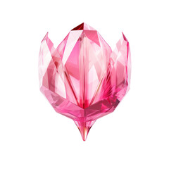 pink crystal tulip,pink tulip made of crystal isolated on transparent background,transparency 
