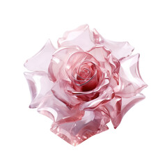 pink crystal rose,pink rose made of crystal isolated on transparent background,transparency 