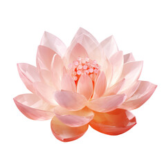 Pink crystal lotus,pink lotus made of crystal isolated on transparent background,transparency 