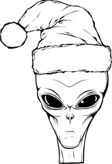 Vector outline alien head vector illustration design - 685593347