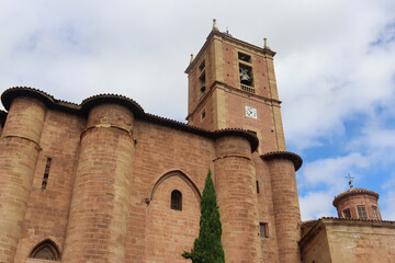 Fototapeta na wymiar Facade of the Monastery of Santa Maria La Real in Najera (La Rioja)