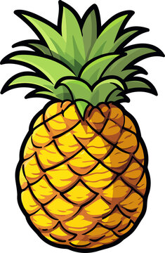 Pienapple fruit clipart design illustration isolated on white background