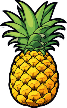 Pienapple fruit clipart design illustration isolated on white background