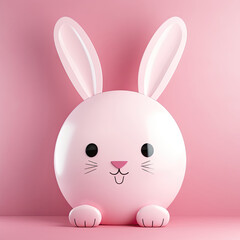Obraz premium easter bunny template with easter decoration adorable spring easter eggs