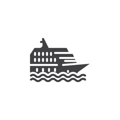 Cruise travel yacht vector icon
