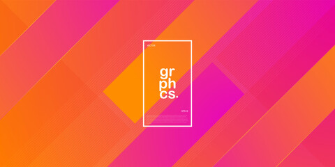 Colorful orange and purple gradient abstract illustration overlap background with 3d look simple line pattern. Futuristic design and luxury. Eps10 vector