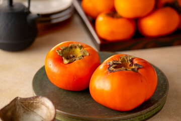 Kaki,the Japanese persimmon fruit.
Popular autumn fruit.
