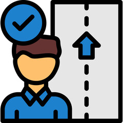 Person holding a Career Path sign Icon