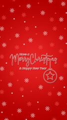 marry Christmas and happy new year instagram stories template red banner with snow white christmas