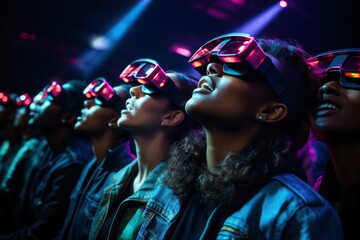Fototapeta na wymiar Immersive virtual concert bridging global audiences through vr, futurism image