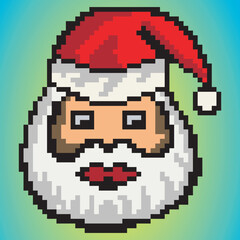 Santa claus head pixel art design