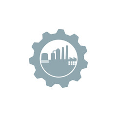 Factory gear icon isolated on transparent background