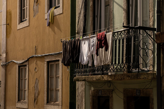 Clothes on a dry line in Lisbon