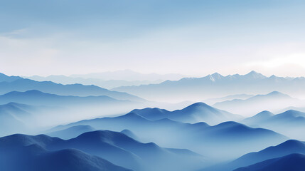 Fototapeta premium Top view of blue mountains abstract background, abstract art background