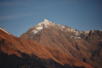 autumn mountains in sunny weather on a trip
