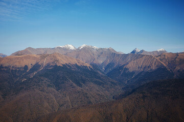 Fototapeta premium autumn mountains in sunny weather on a trip