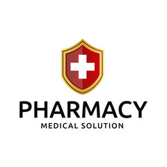Obraz premium Medical Cross and Health Pharmacy Logo Vector Template on white background