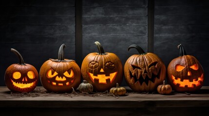 scary halloween pumpkin background wallpaper ai generated image