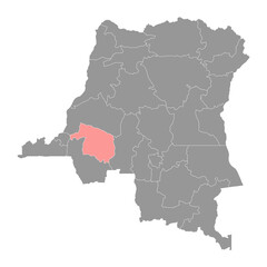 Kwilu province map, administrative division of Democratic Republic of the Congo. Vector illustration.