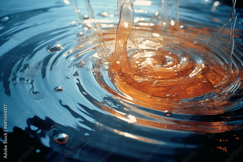 Leinwandbilder high-speed capture of water ripples frozen in motion, creating abstract and intricate patterns on th