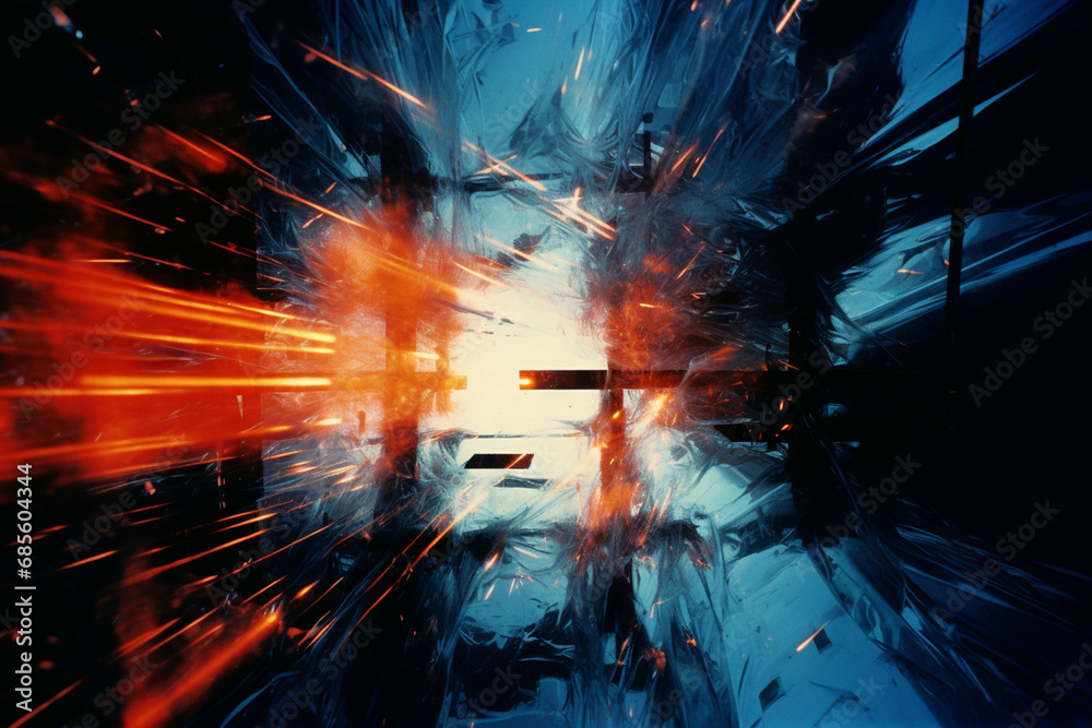 Leinwandbilder Abstract representation of magnetic fields visualized through experimental photography techniques, creating a dynamic and visually intriguing composition.