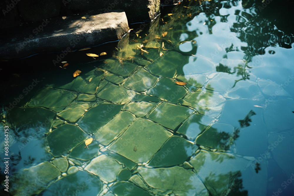 Aufkleber Abstract representation of reflective pools, encouraging mindful introspection as a crucial aspect of self-development.