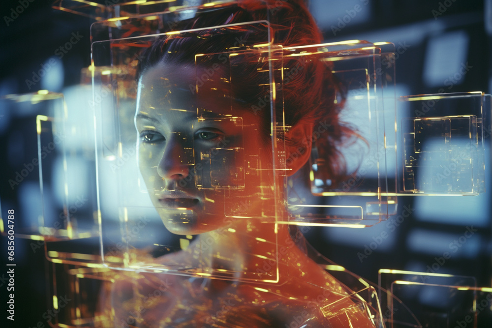 Leinwandbilder a visual depiction of collaborative design involving emotional ai, highlighting the integration of e