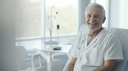 Naklejka na ściany i meble Positive Middle Aged Doctor Smiling at the Camera