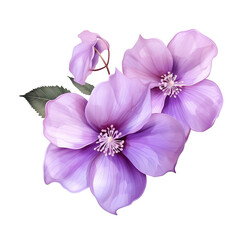 violet flower with leaves png