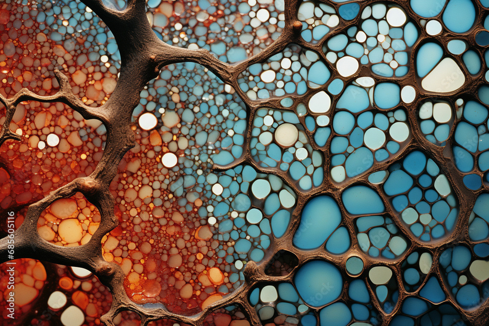 Poster A magical representation of a cell as a microscopic mosaic, with each piece contributing to the overall beauty and functionality.
