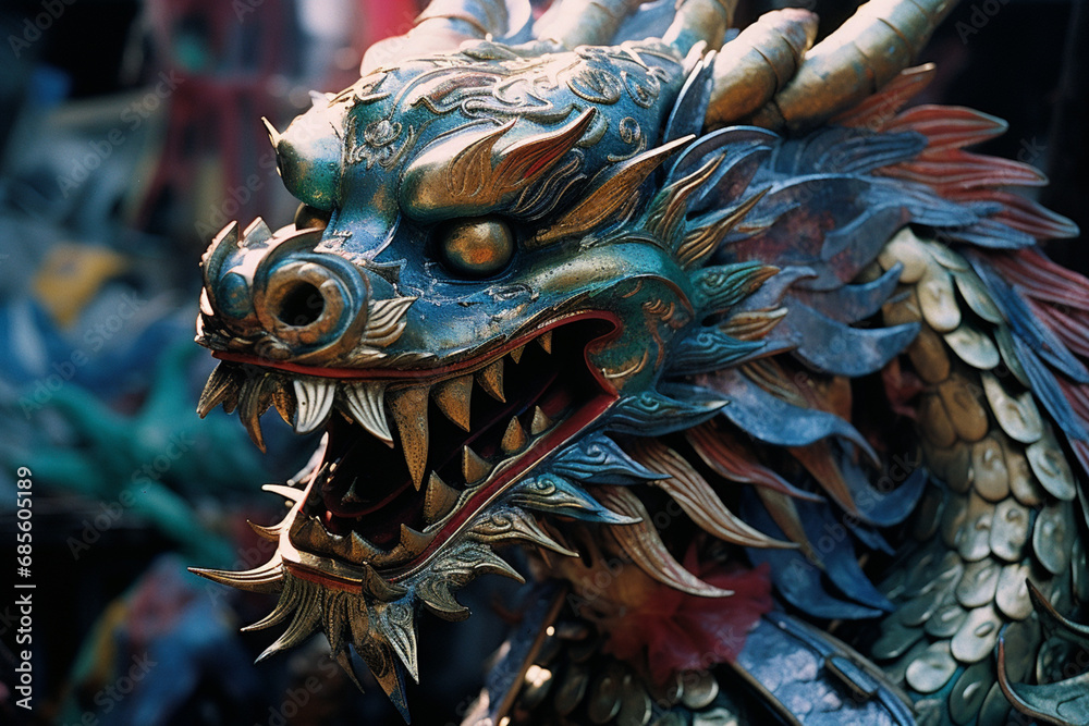 Aufkleber A Dragon with scales that change color based on its mood, reflecting a stunning array of hues.