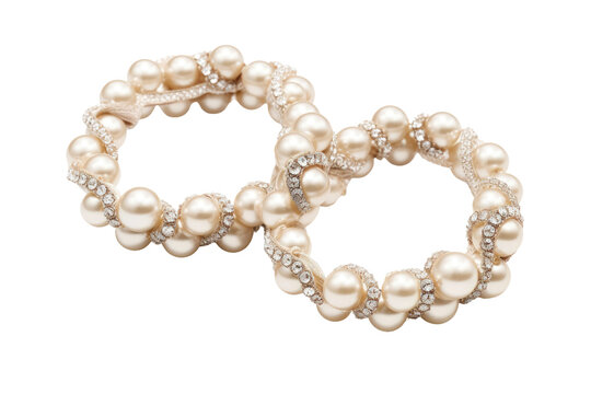 Lustrous Locks Authentic Pearl Hair Tie Display isolated on transparent background