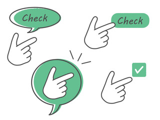 チェックハンドのサインのアイコン色々