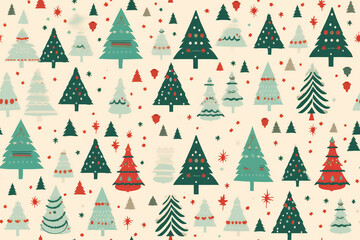 seamless pattern with christmas trees