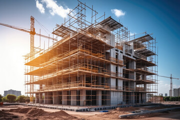 building under construction, industrial development, construction site engineering