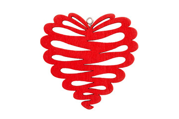 heart shape wooden, christmas decoration isolated on whtie