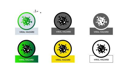 Viral Hazard icons. Different styles, bacteria icons, Viral Hazard. Vector icons