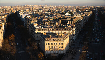 Paris at sunset from above
