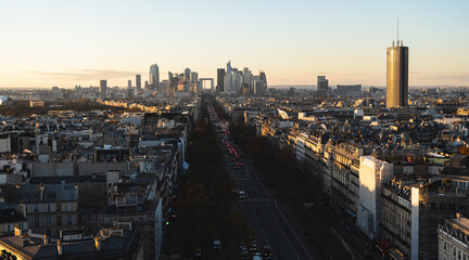 Panorama of Paris with La defense, business disctrict
