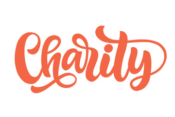 Charity Badge Inscription Logo. Hand Lettering