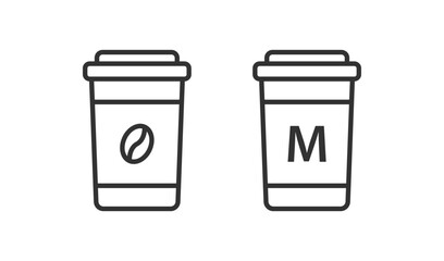 Paper coffee cup icon. Hot beverage sign. Drink tea in the mug. Morning espresso. Vector illustration.