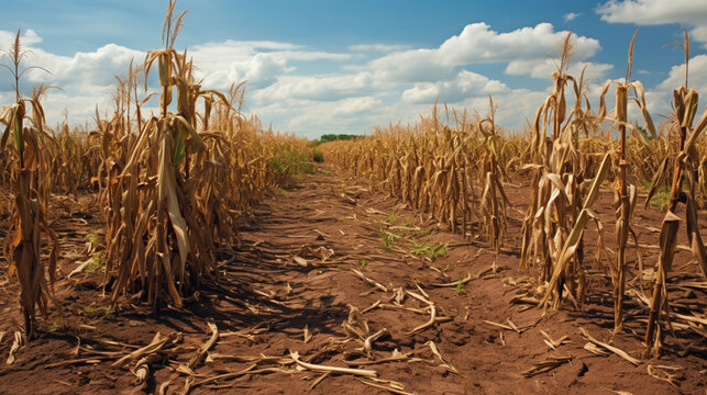 Trockenes Maisfeld: Folgen der Dürre