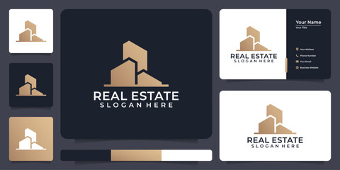 Modern real estate construction building logo inspiration