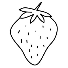 Strawberry vector simple art.With white background. Suitable for drawing lines.
