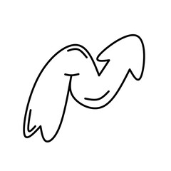 Abstract arrow icon. Up arrow. Curved arrow. Vector illustration.