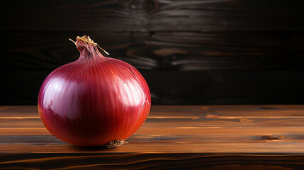 red onion on wooden background