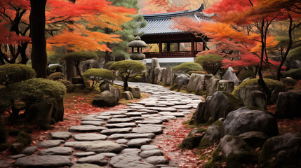 秋の日本庭園 | Japanese Garden in Autumn Generative AI