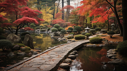 秋の日本庭園 | Japanese Garden in Autumn Generative AI
