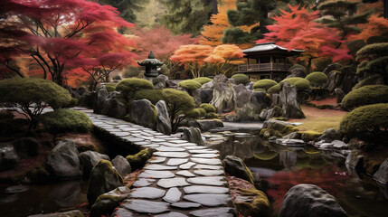 秋の日本庭園 | Japanese Garden in Autumn Generative AI