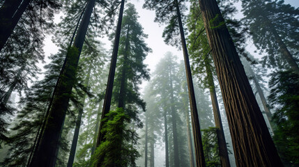 Misty forest. Generative Ai